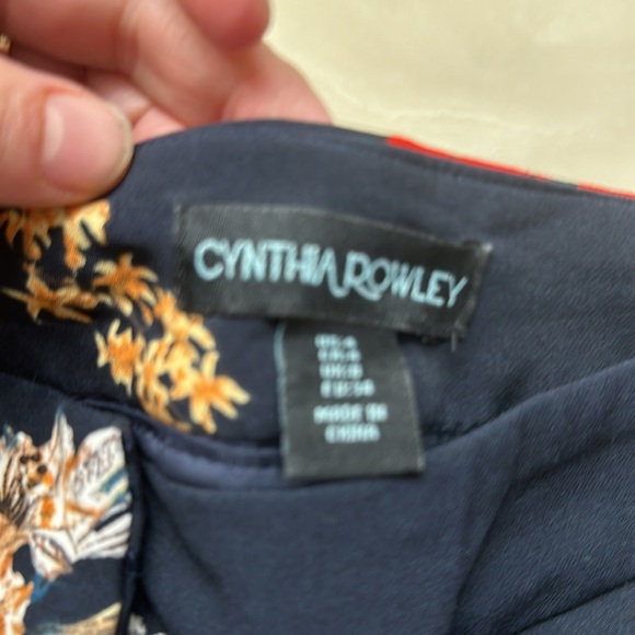 Cynthia Rowley floral dress slacks. Size 4. Black with floral print. - Picture 2 of 8